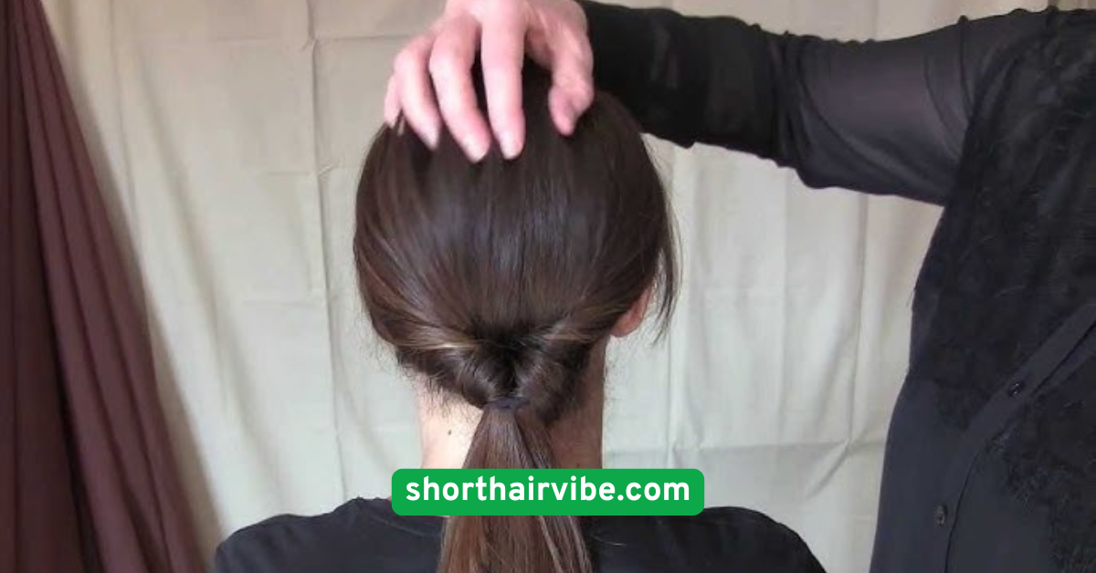  Double Twists Pulled into Ponytail