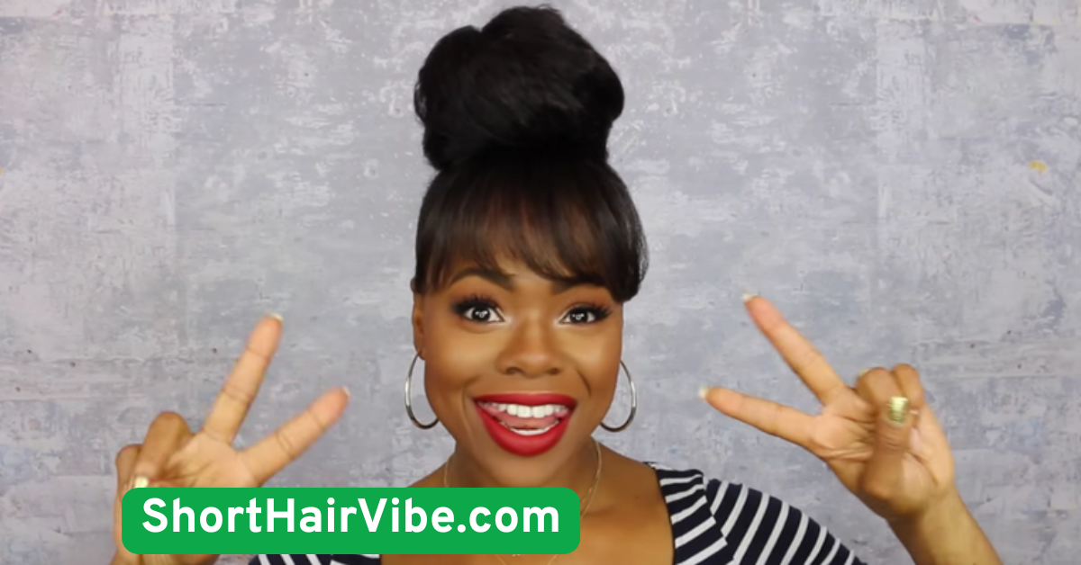 18. Faux Bangs with a Bun