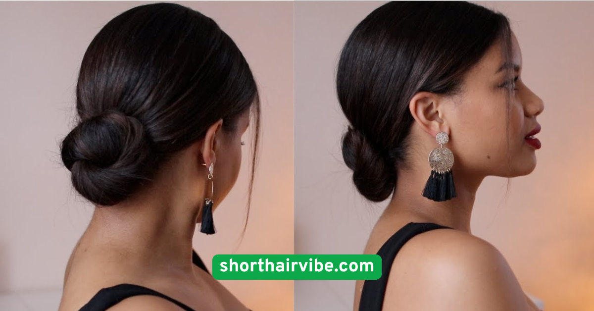 Polished Low Bun with Side Part