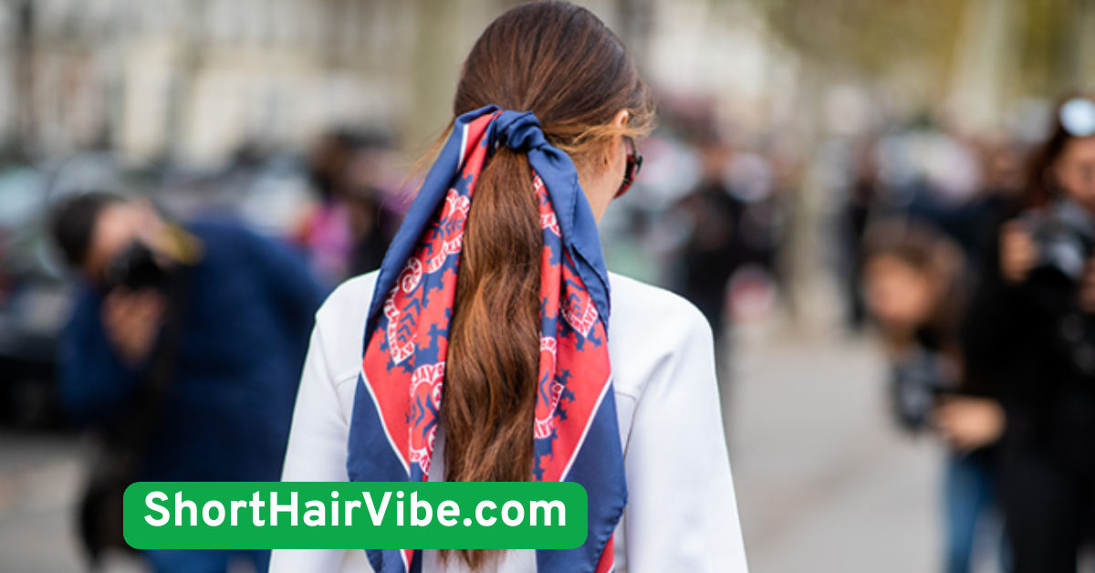 9. Scarf-Wrapped Ponytail