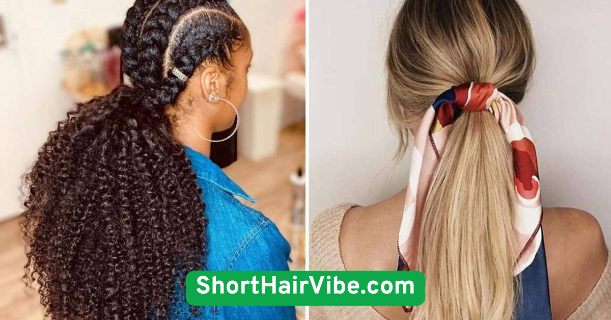  Low Ponytail with Scarf