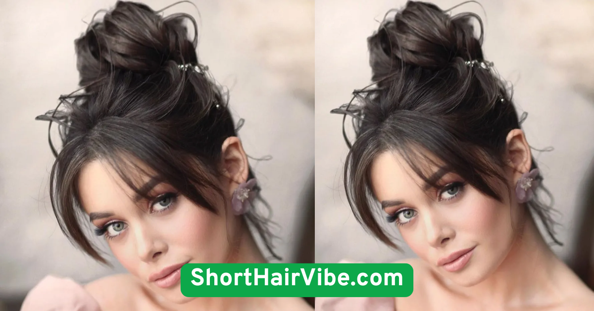Side Swept Bangs with Bun