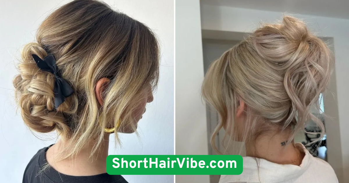 Messy Bun with Face-Framing Strands